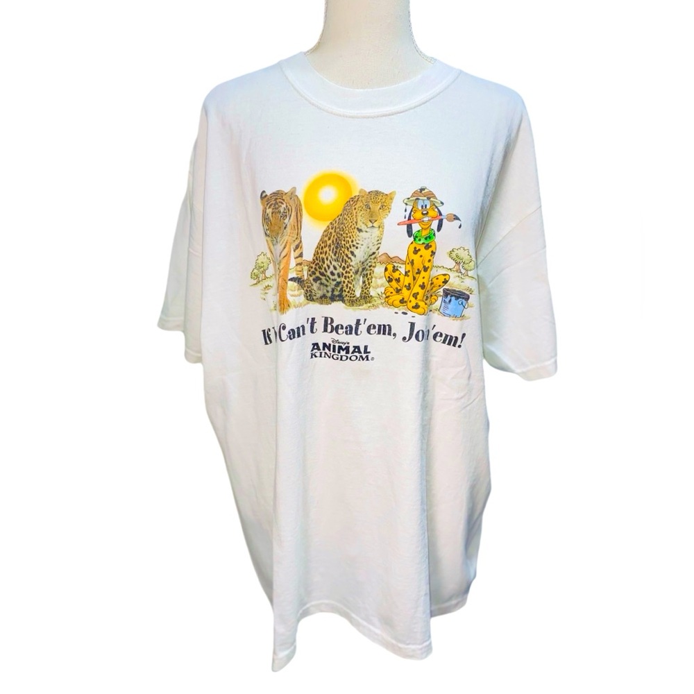 Vintage Rare Animal Kingdom Disney Pluto Can't Beat em Join em T-Shirt Large